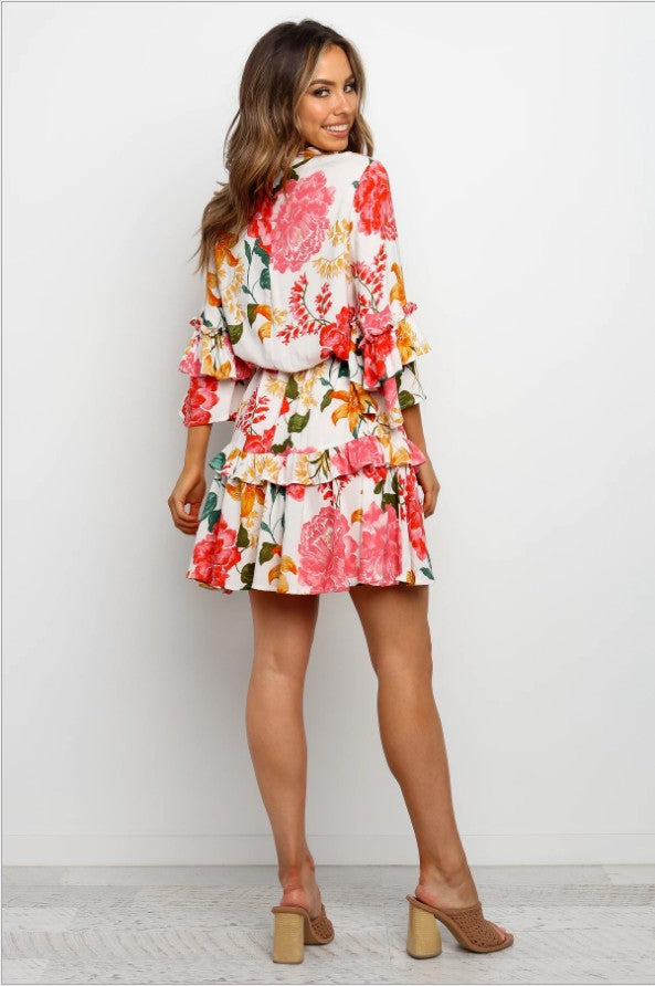 Printed Crew Neck Dress