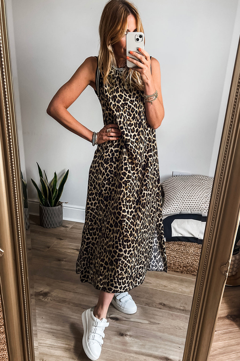 Leopard Sleeveless Maxi Dress