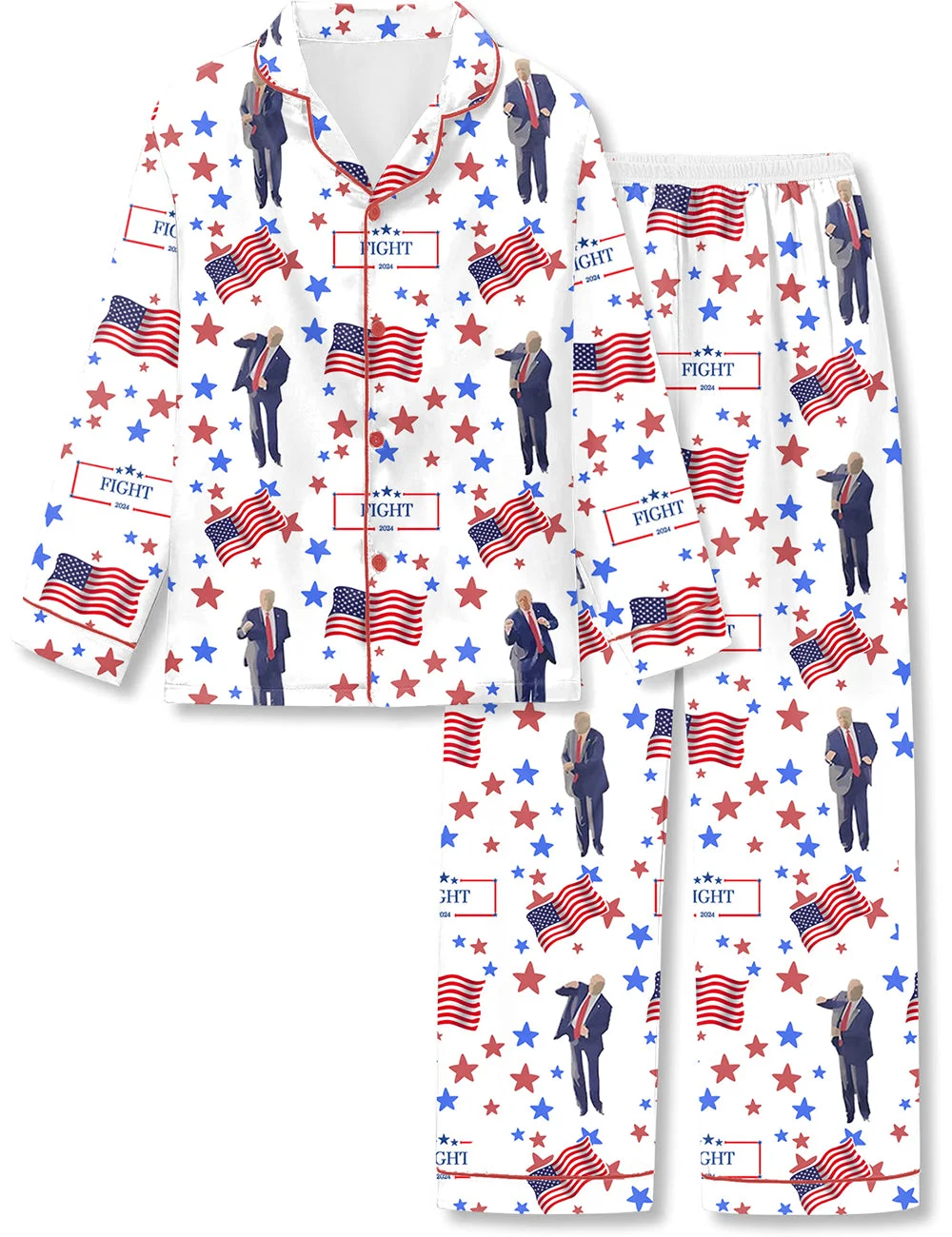 Flag Printed Parent-child Short Pajamas