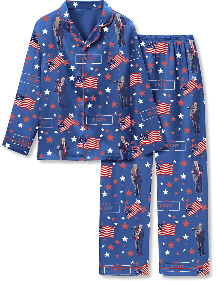 Flag Printed Parent-child Short Pajamas