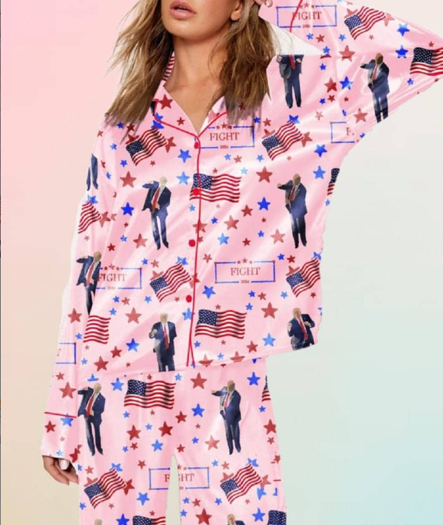 Flag Printed Parent-child Short Pajamas