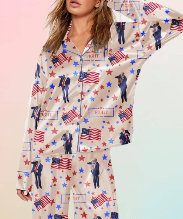 Flag Printed Parent-child Short Pajamas