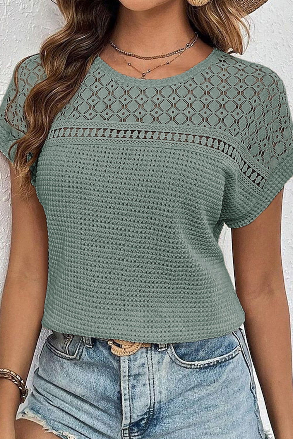 Lace Waffle Top