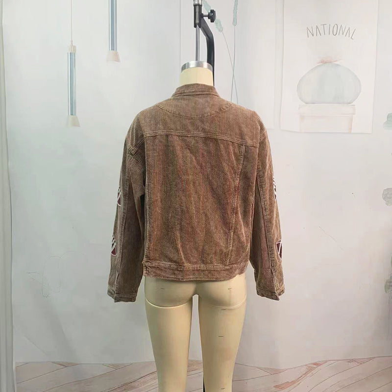 Corduroy & Sequins Football Jacket