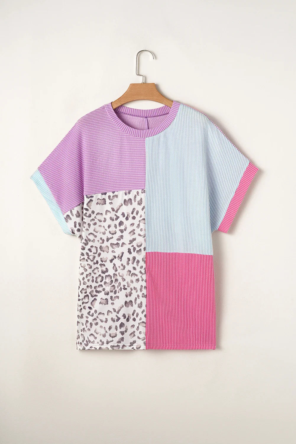 Plus Size Patchwork Corded Tee