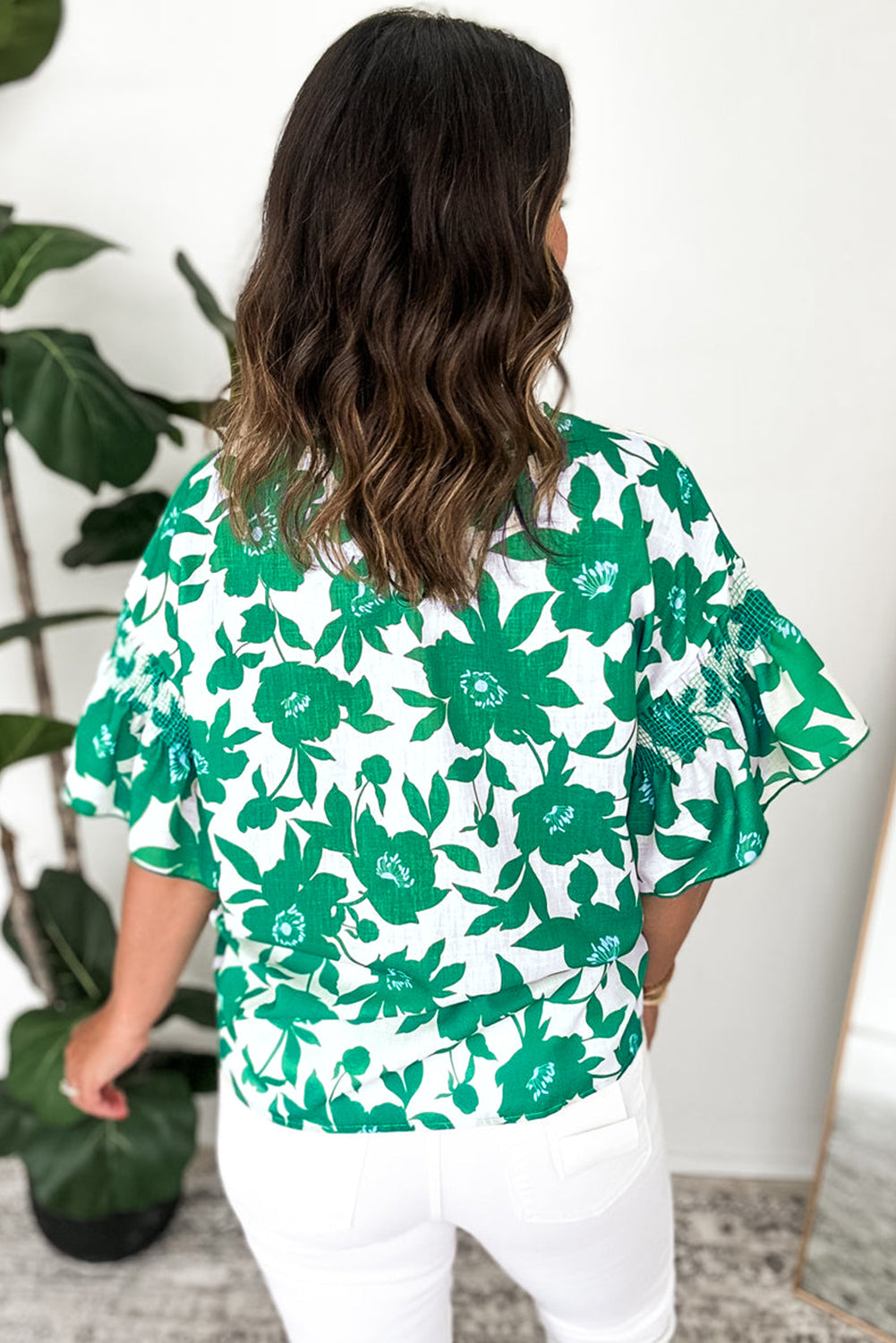Floral Ruffled Sleeve Blouse