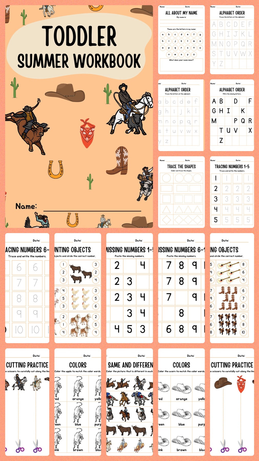 Western Toddler Summer Workbook