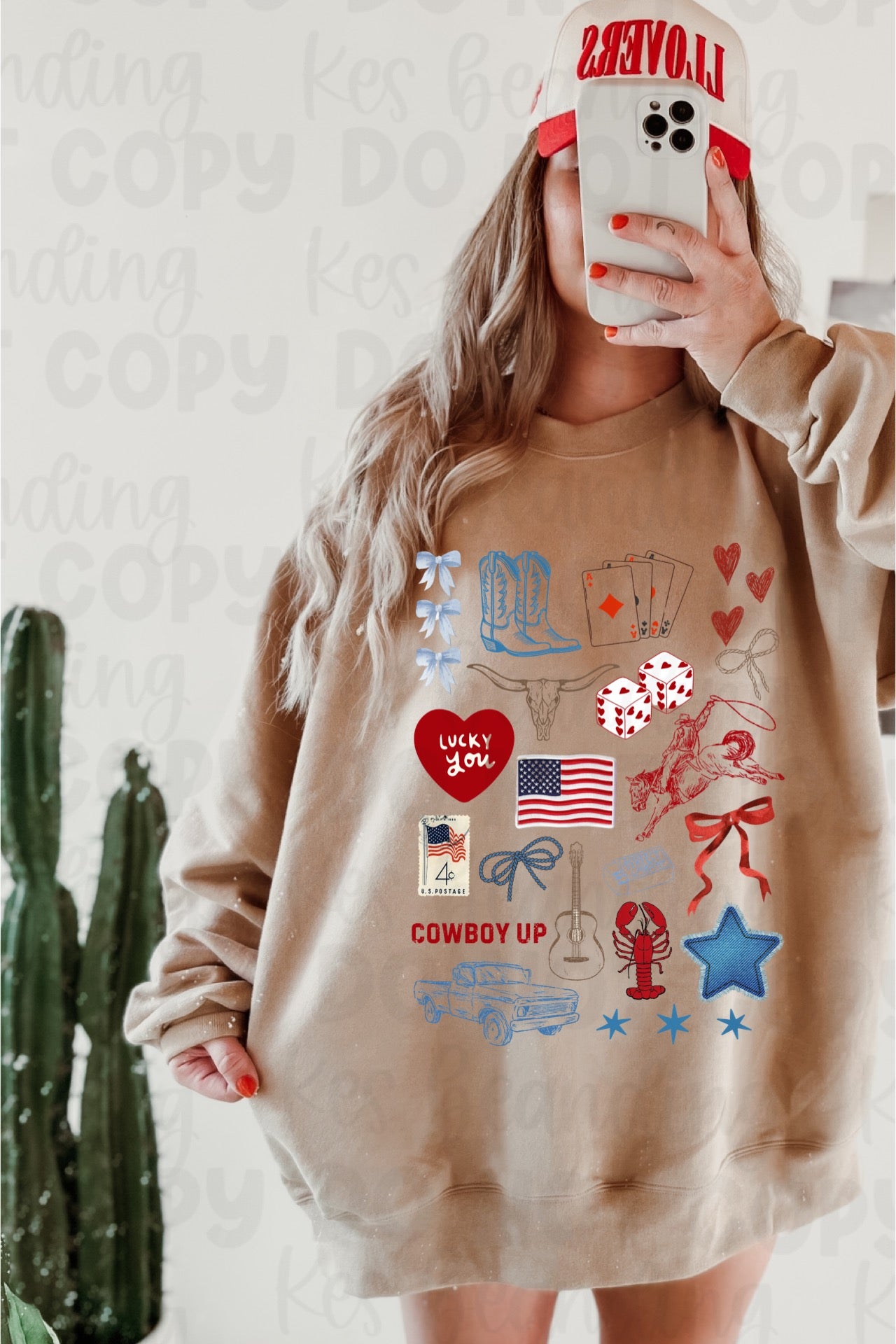 Red white & blue western PNG