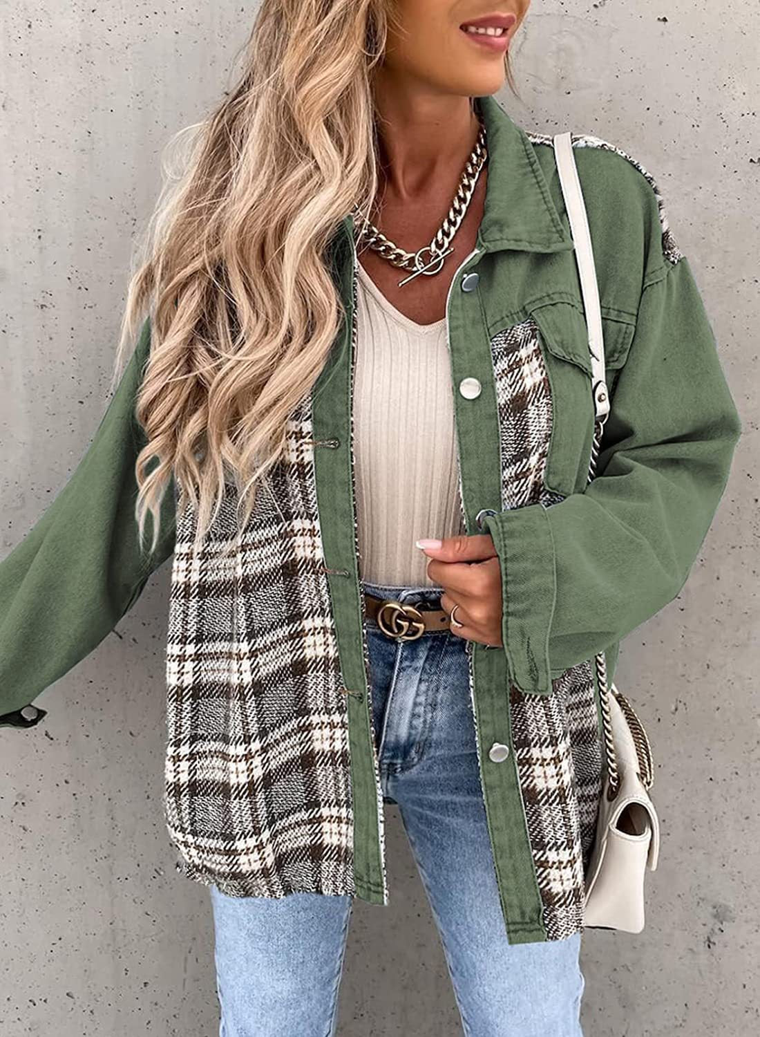 Plaid Denim Jacket