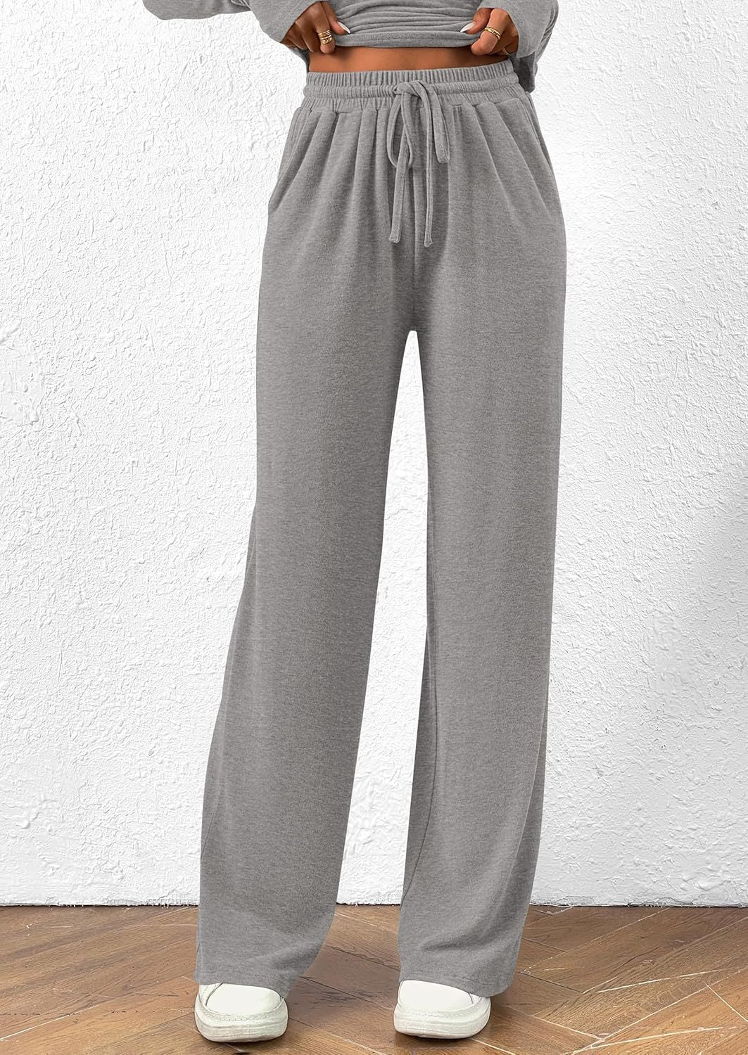 Solid Asymmetric T-Shirt + Wide Leg Pants Set