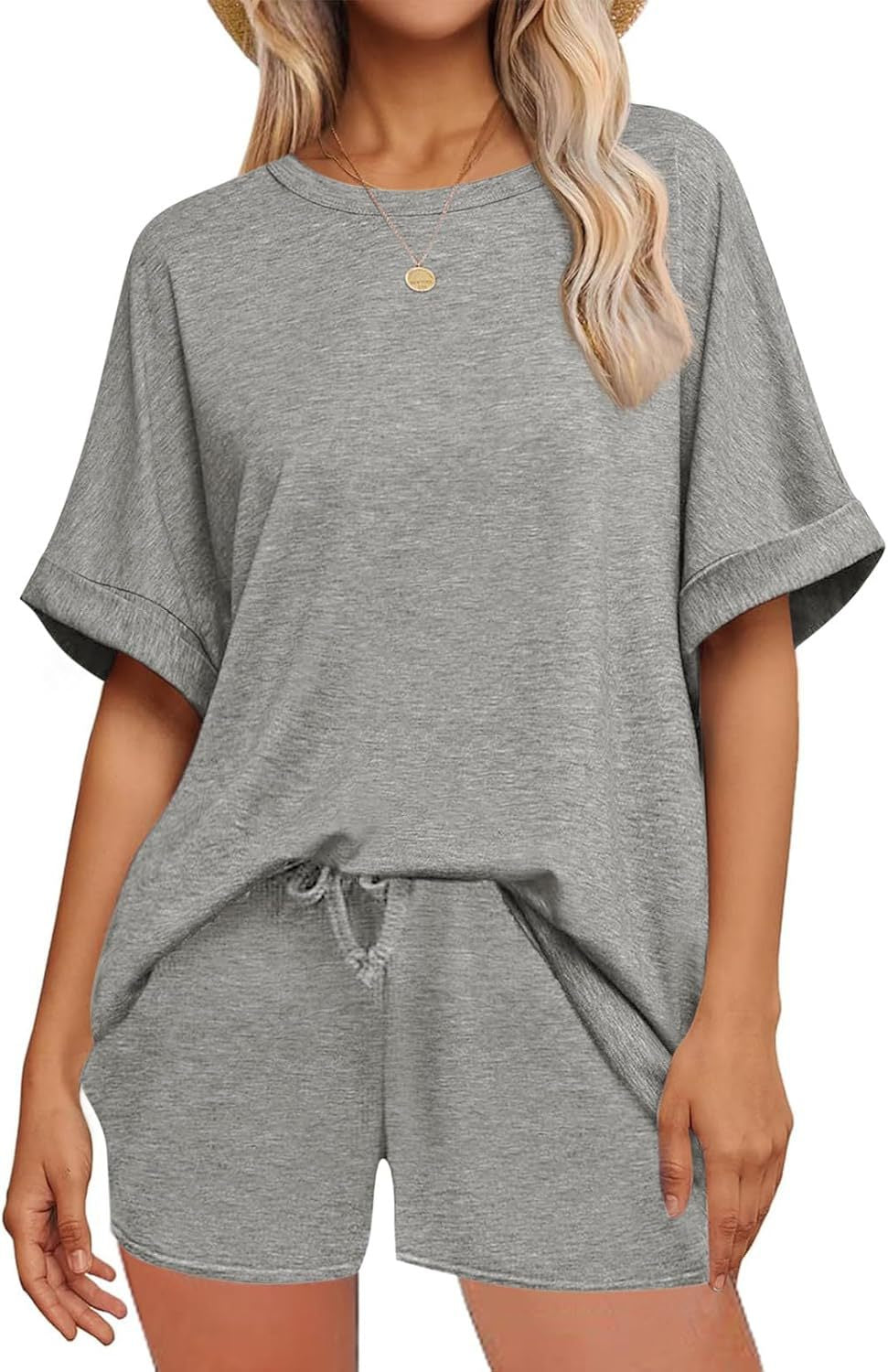 Cozy T-shirt + Drawstring Shorts Set