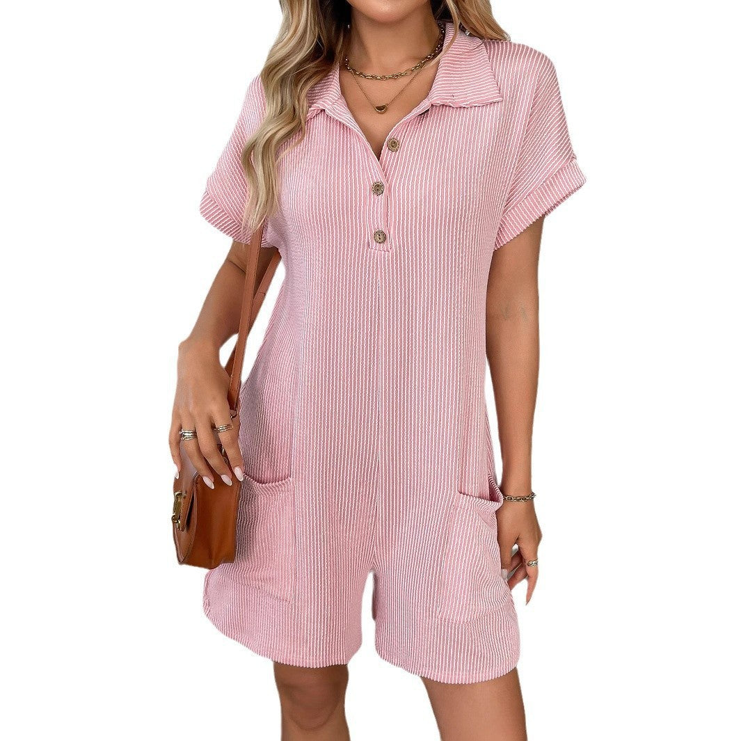 Corded Knit Romper Set