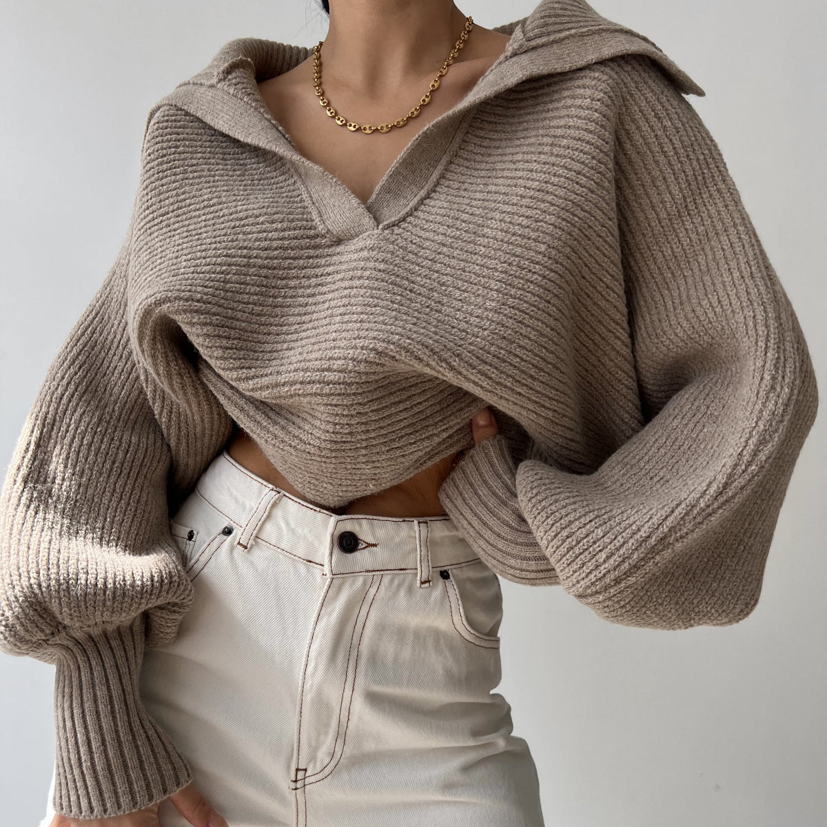 V-neck Knitted Sweater