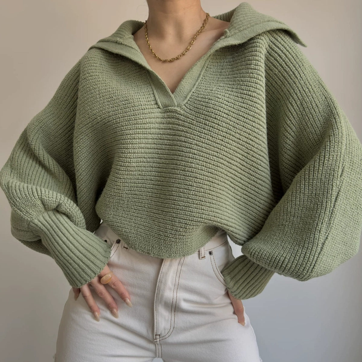 V-neck Knitted Sweater