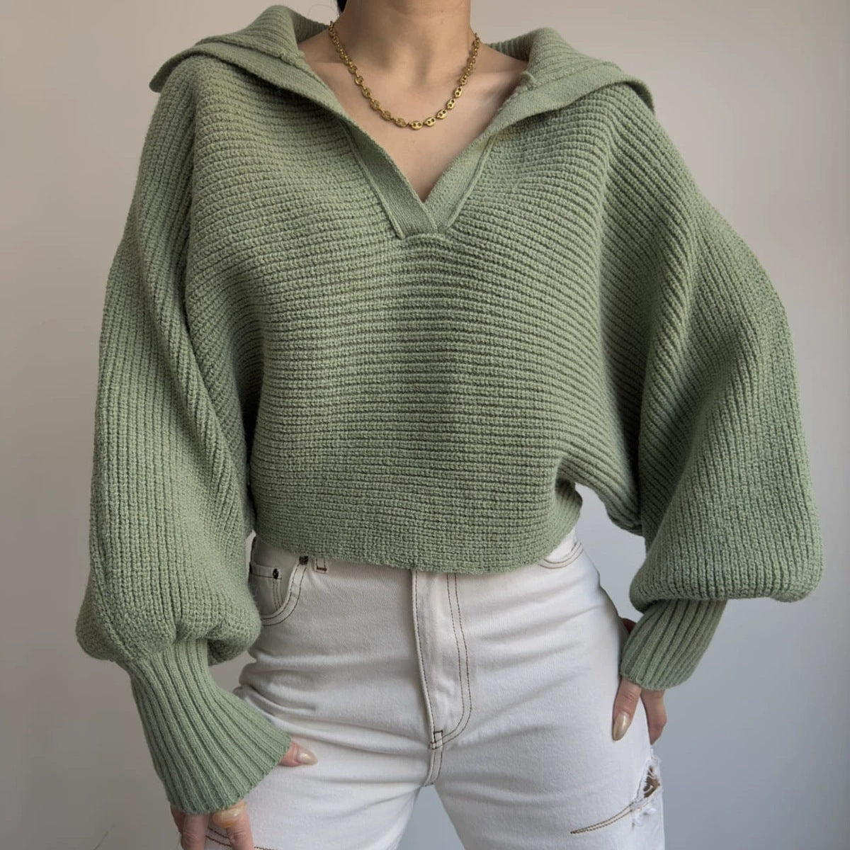 V-neck Knitted Sweater