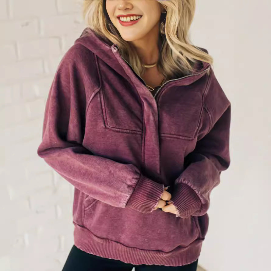 Half-zip Hooded Sweatshirt