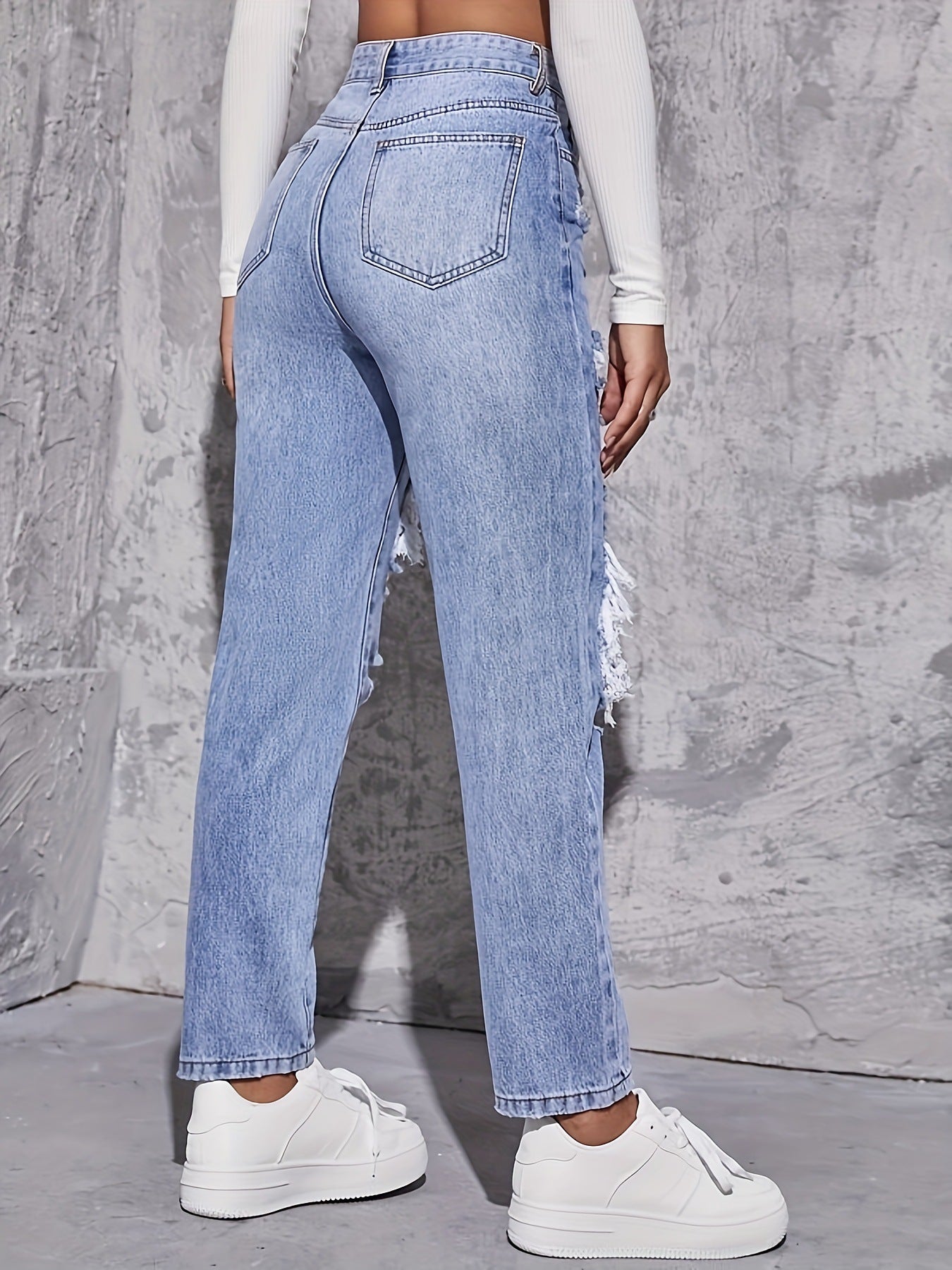 High Waist Ripped Jeans