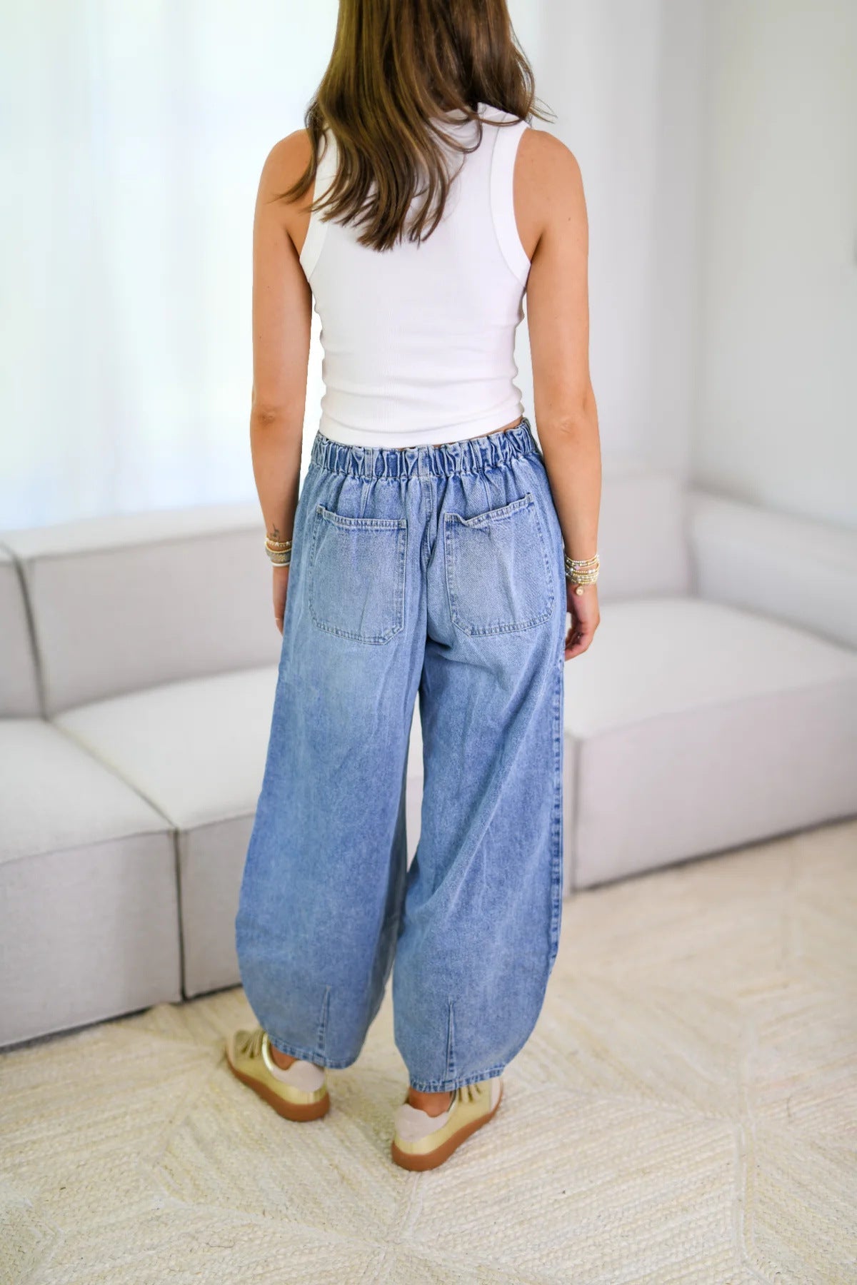 Waist Tie Pocket Jeans