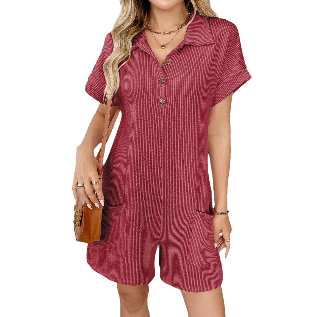 Corded Knit Romper Set