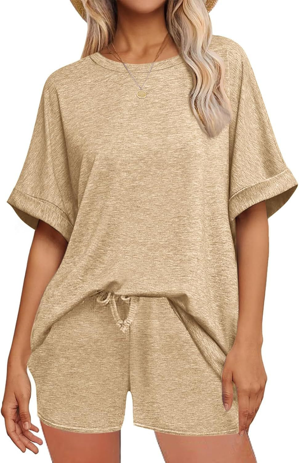 Cozy T-shirt + Drawstring Shorts Set