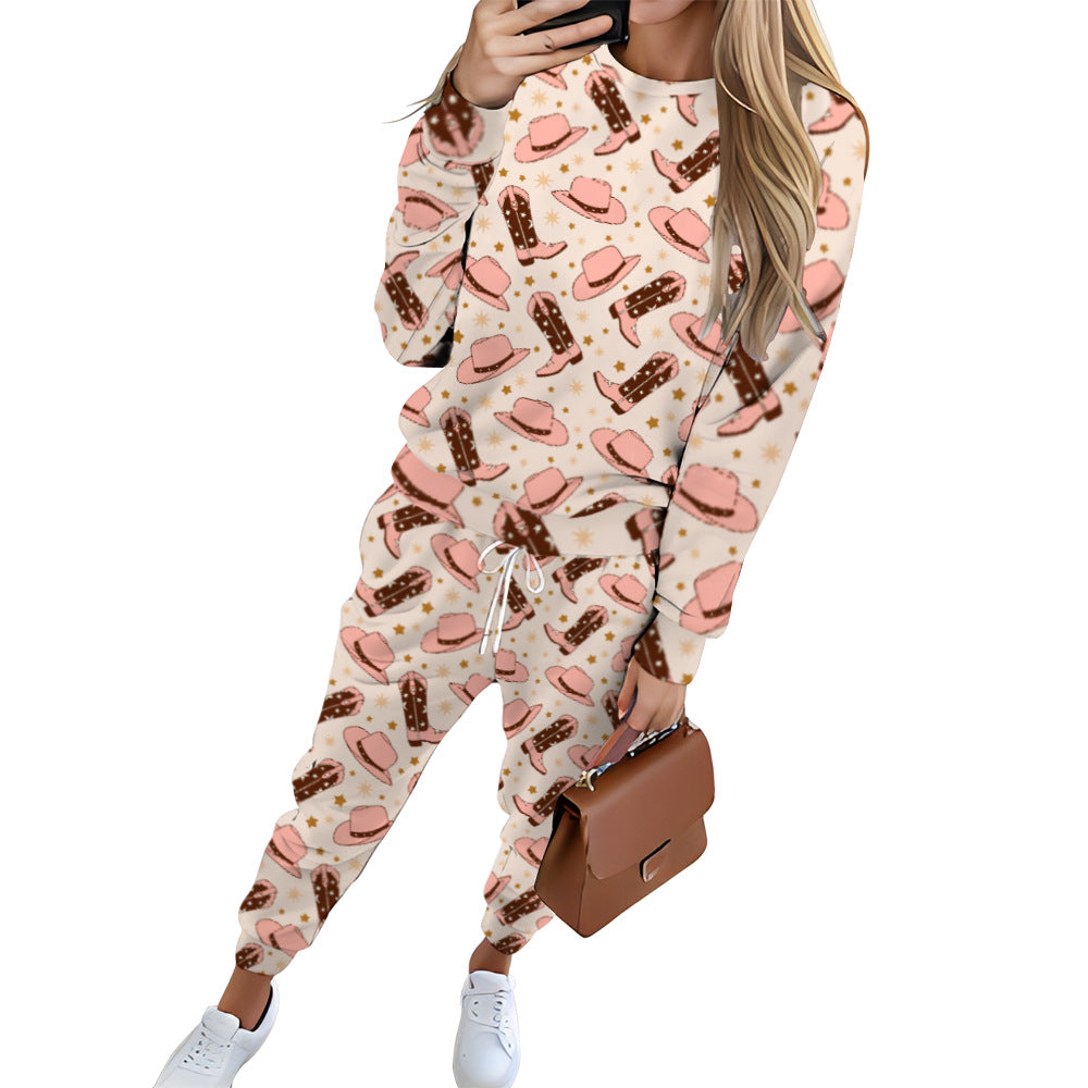 Printed Sweatshirt + Sweatpants Set