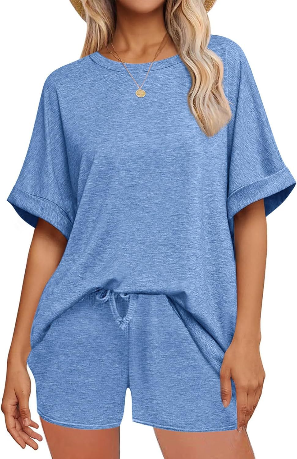 Cozy T-shirt + Drawstring Shorts Set