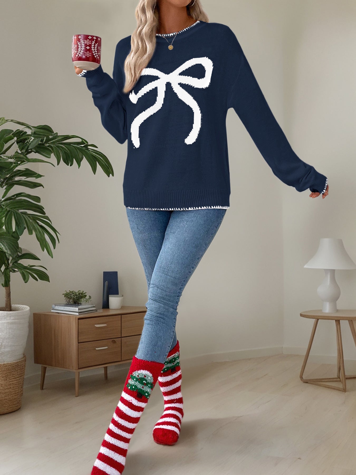 Valentine's Day Bow Loose Sweater