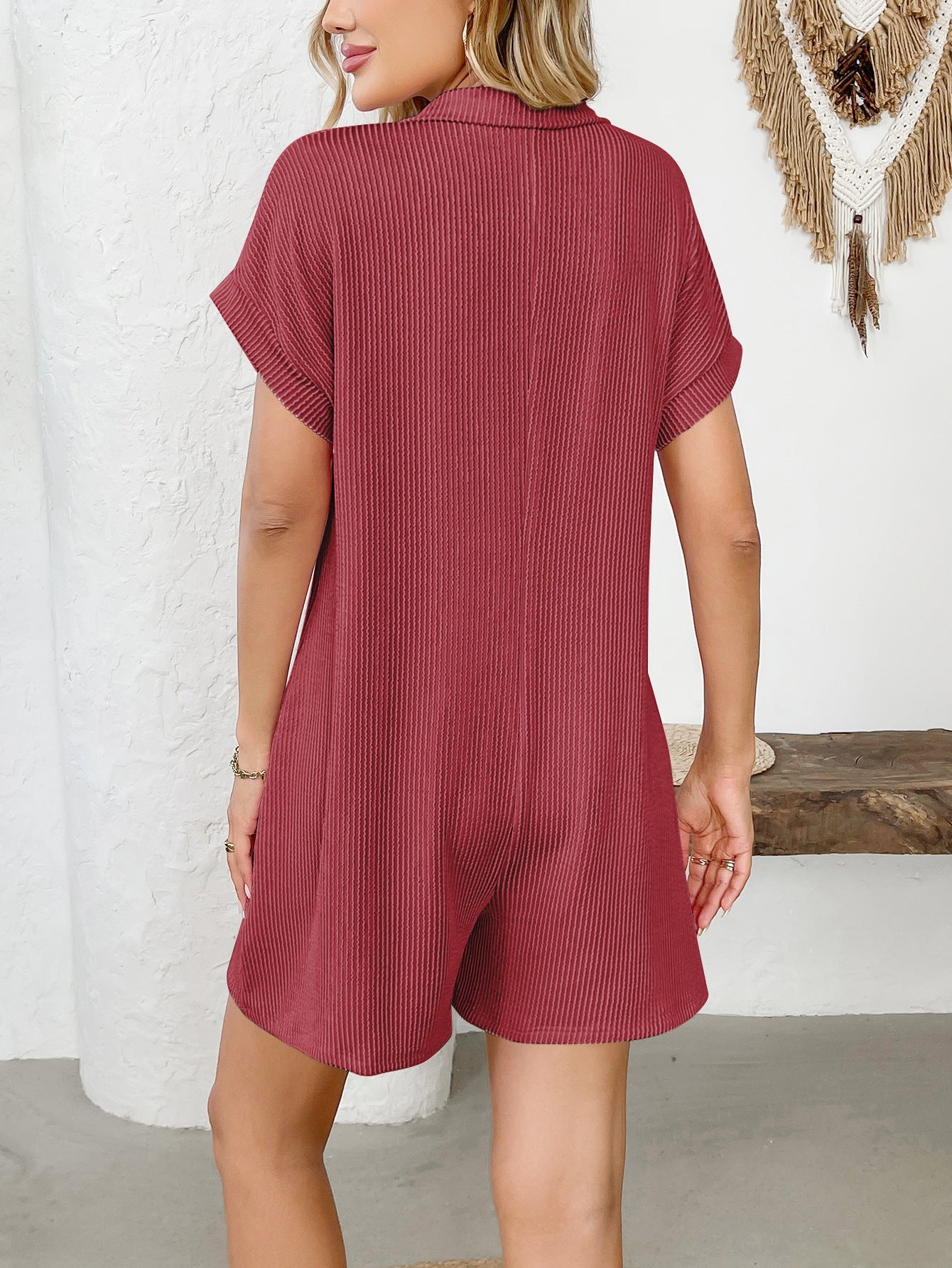 Corded Knit Romper Set