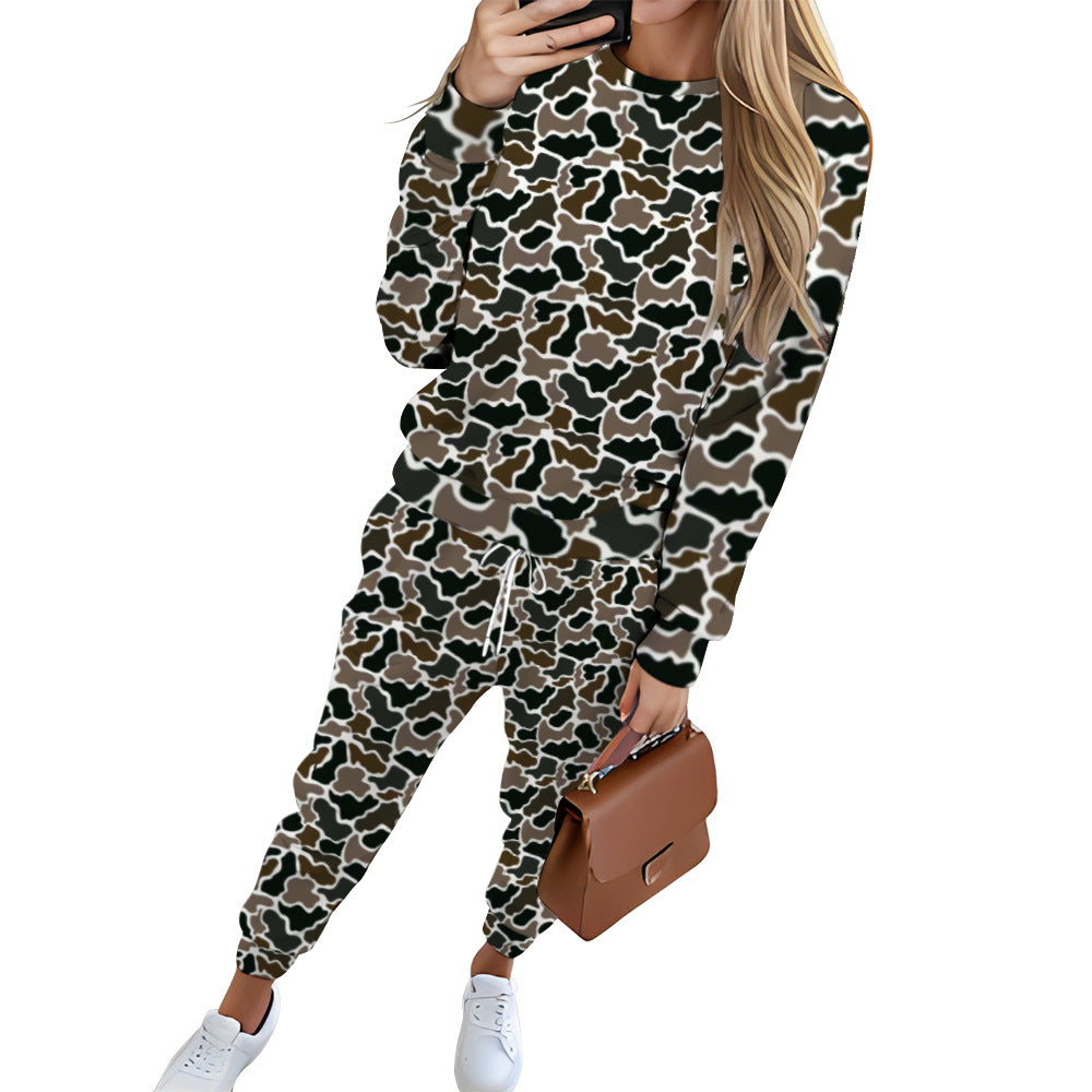 Printed Sweatshirt + Sweatpants Set