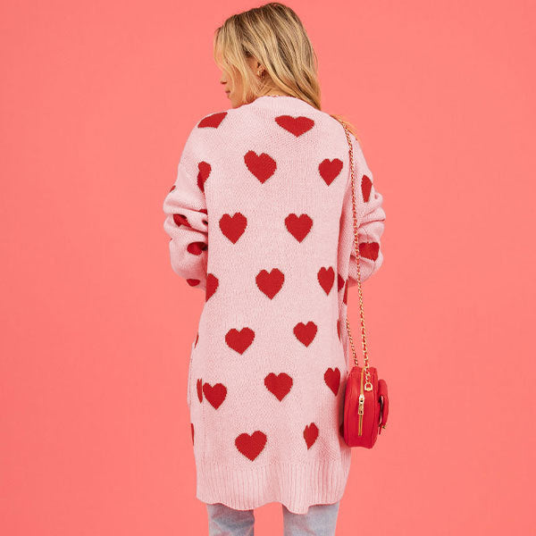 Mid-length Heart Pocket Cardigan