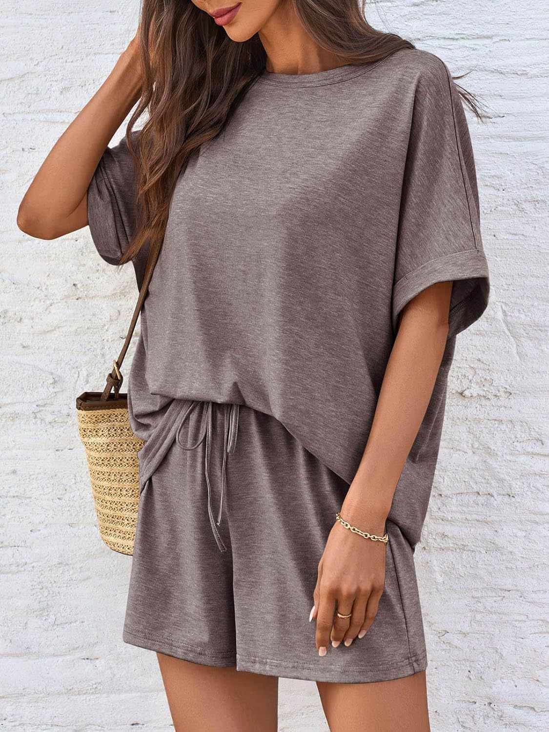 Cozy T-shirt + Drawstring Shorts Set