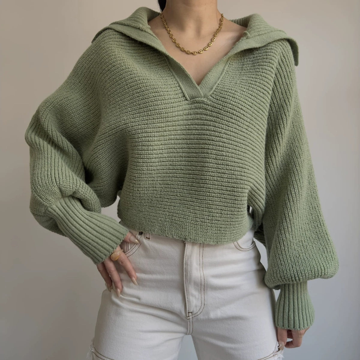 V-neck Knitted Sweater