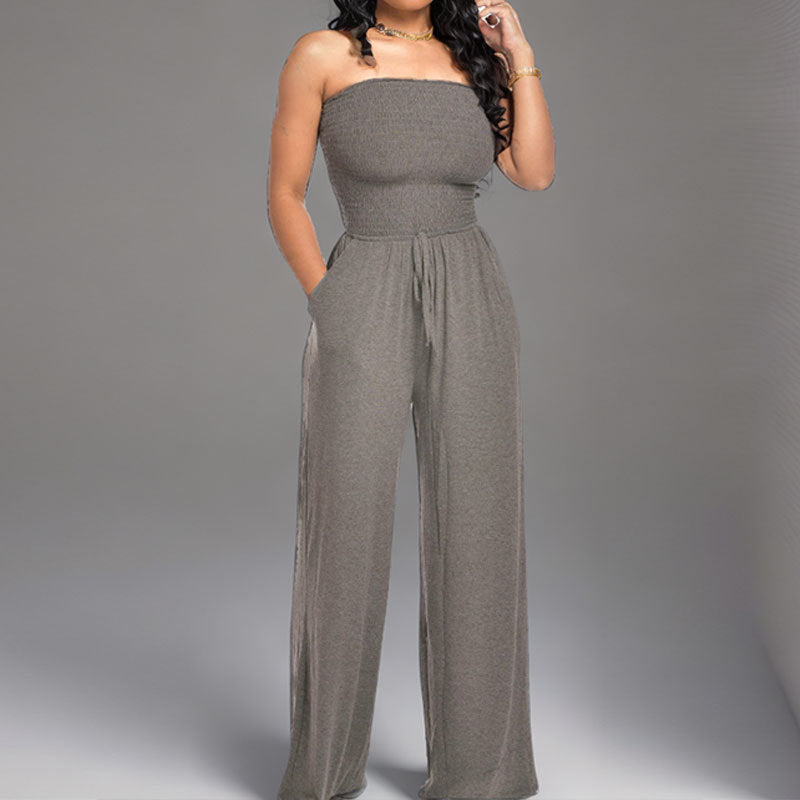 Strapless Wide Leg Jumpsuit