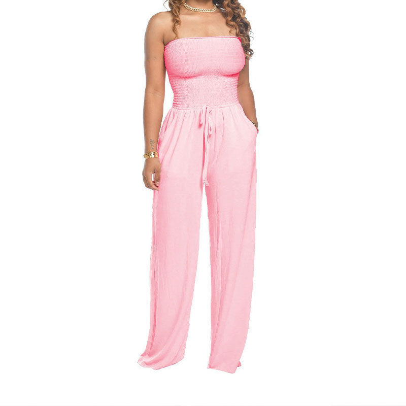 Strapless Wide Leg Jumpsuit
