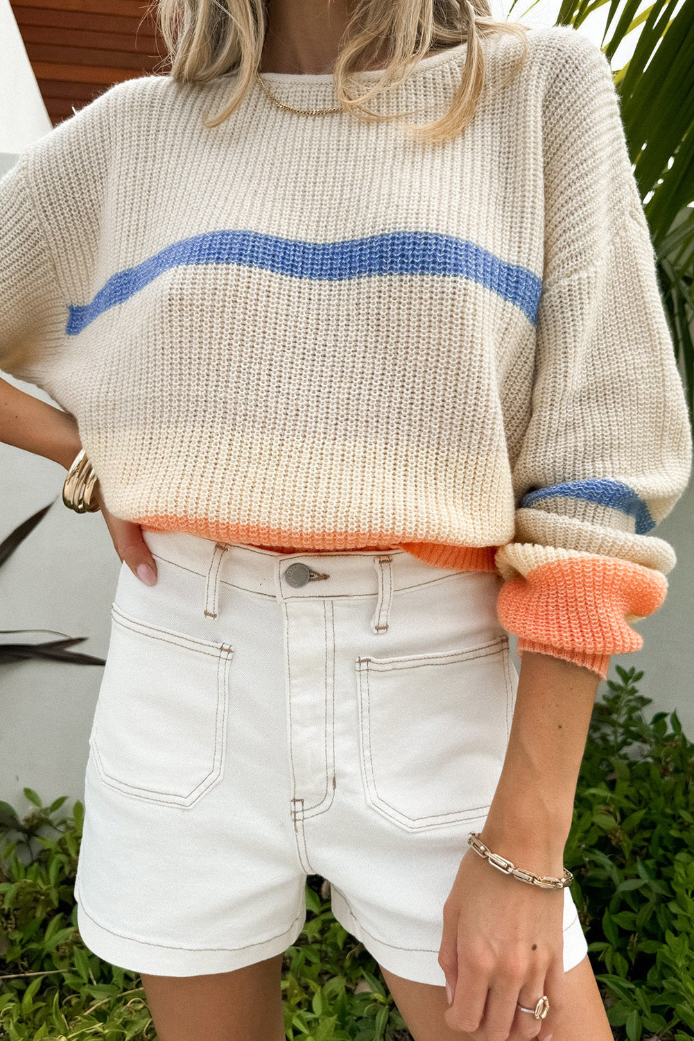 Colorblock Striped Sweater