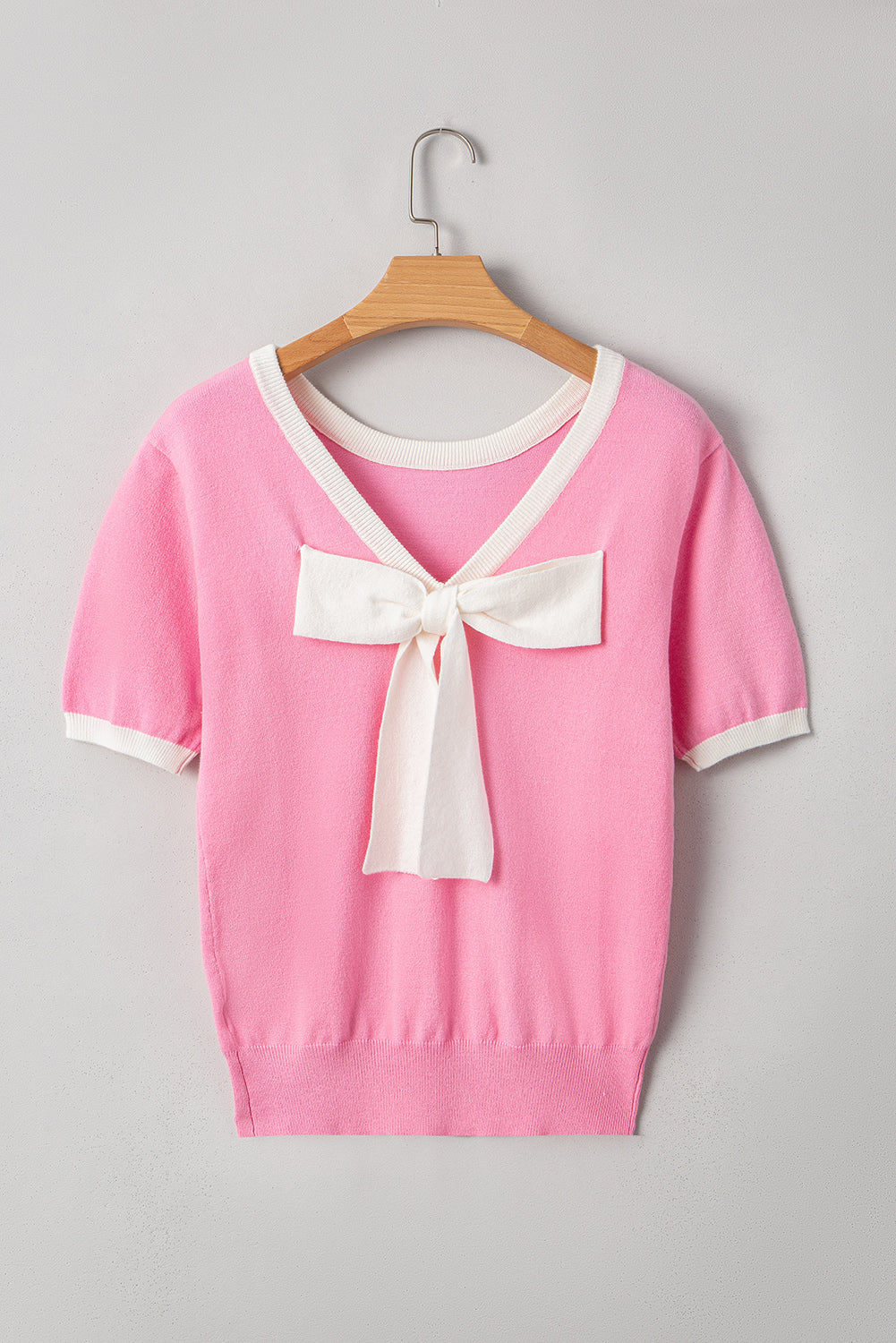 Bow V-Shape Cut Back Sweater