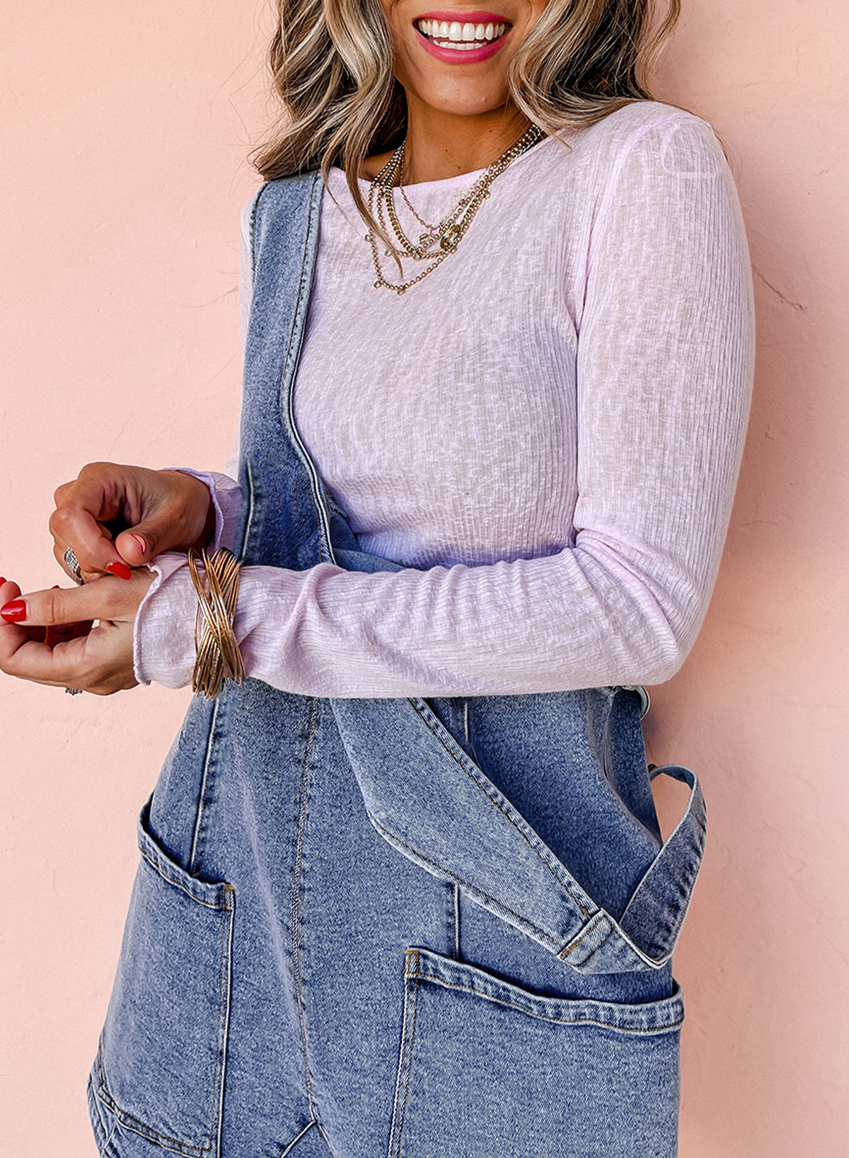 Patched Pocket Denim Romper