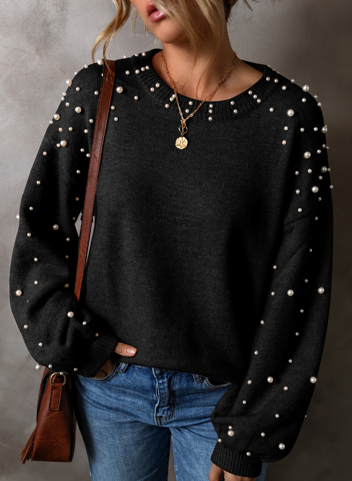 Comfy Pearled Sweater