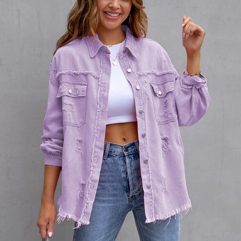 Loose Ripped Denim Jacket