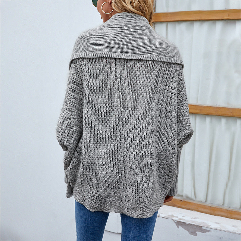 Knitted Sweater Dolman Sleeve Cardigan