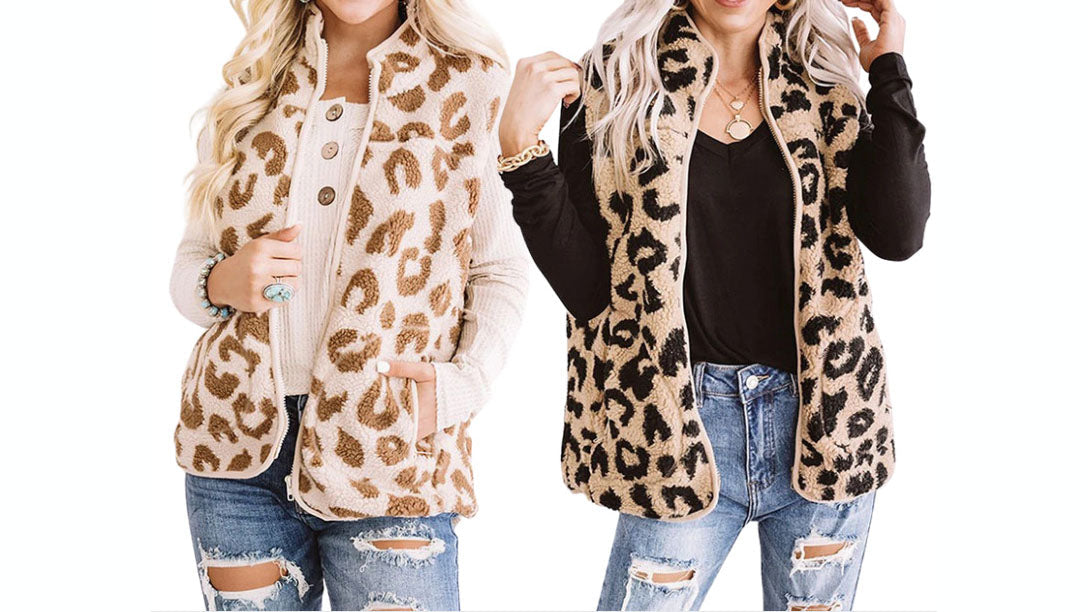 Leopard-print Vest Jacket