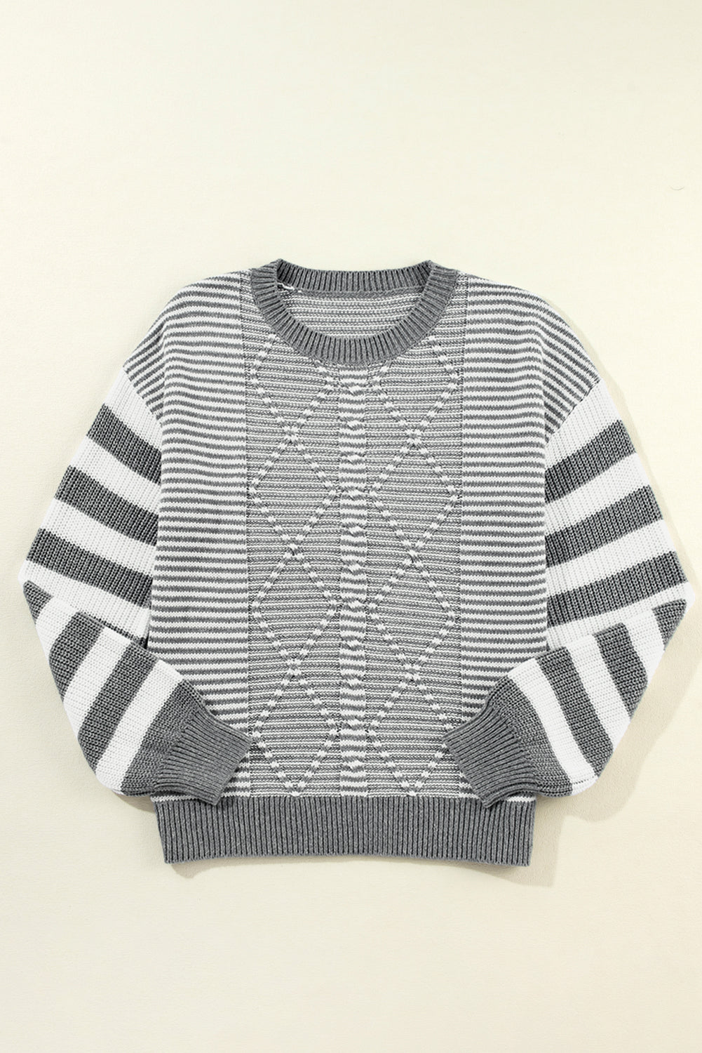 Stripe Geometric Textured Sweater