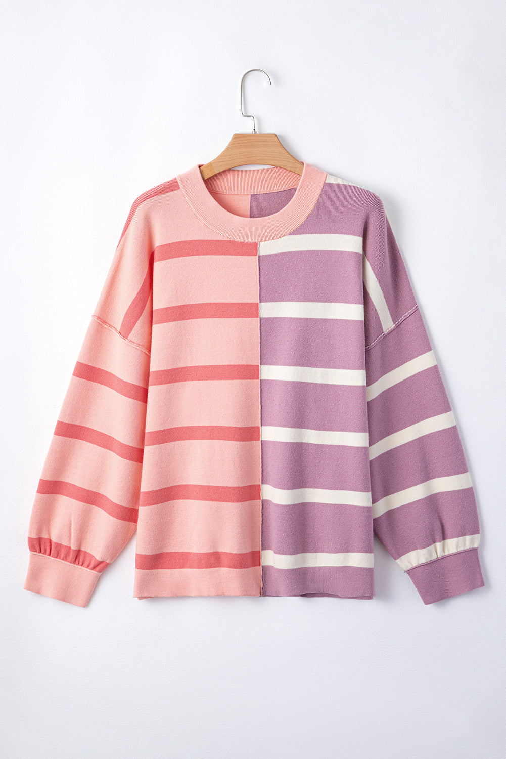 Stripe Colorblock Oversized Sweater