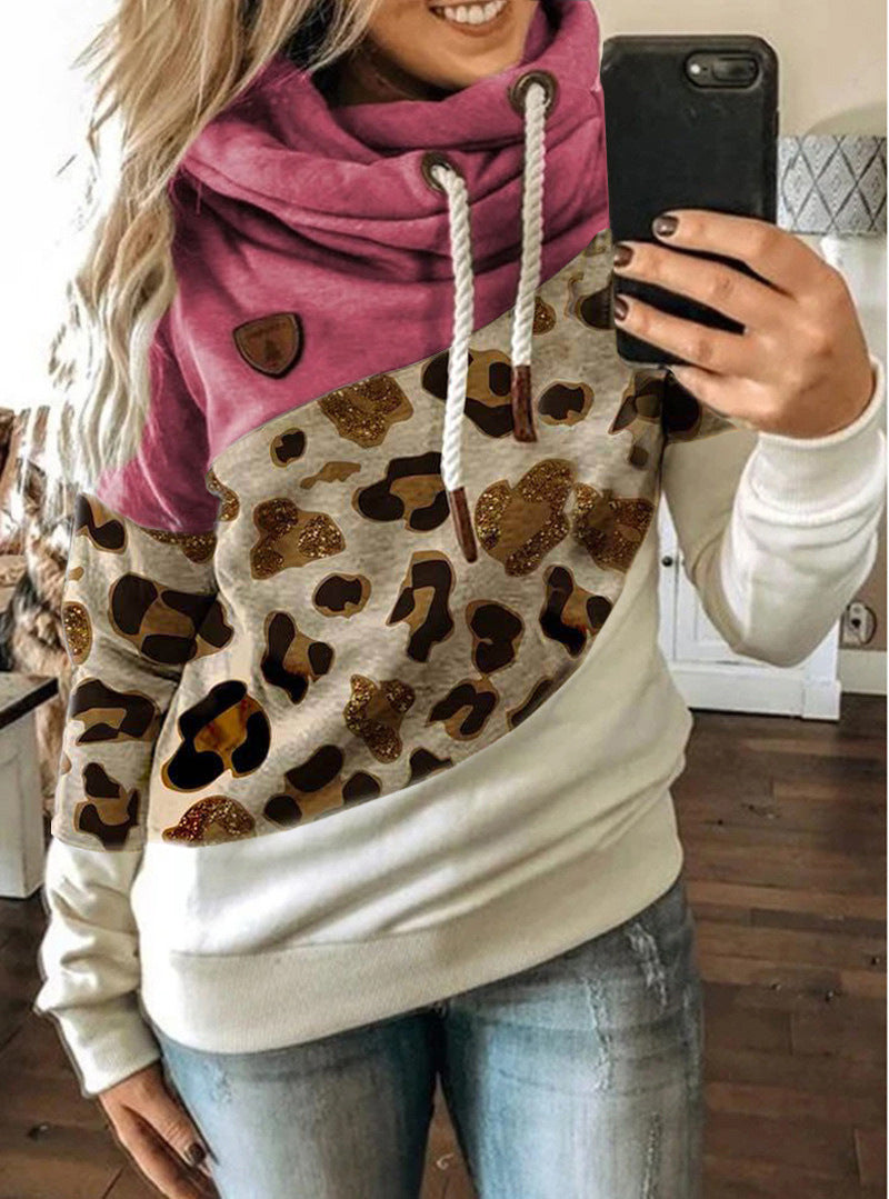 Leopard Print Hooded Sweatshirt