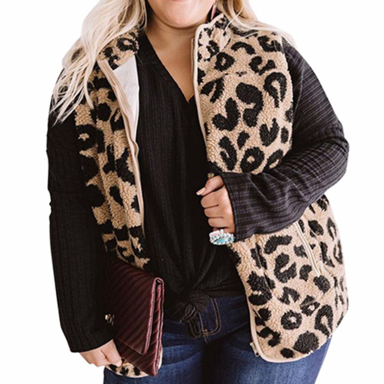 Leopard-print Vest Jacket