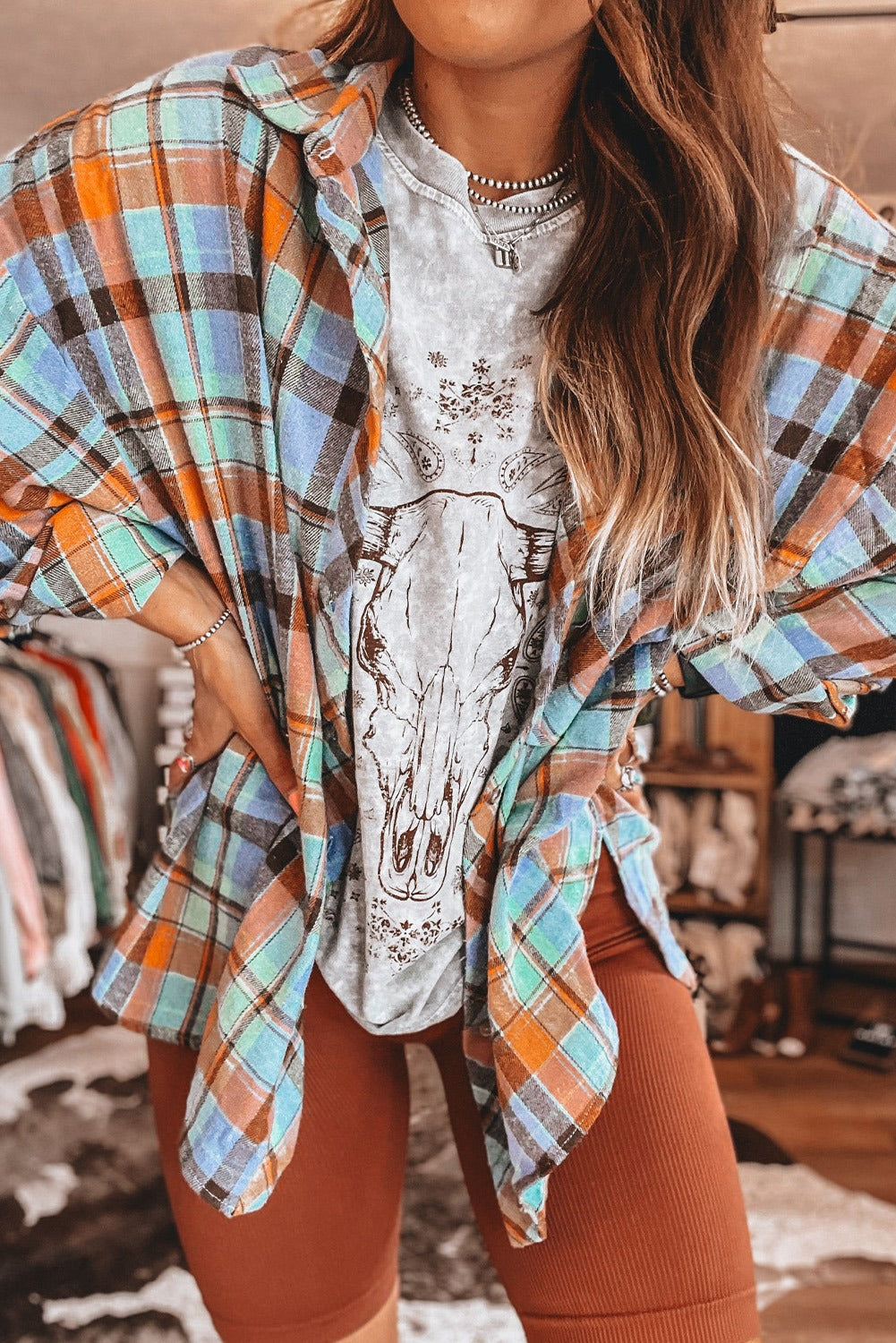 Plaid Print Loose Vintage Shirt