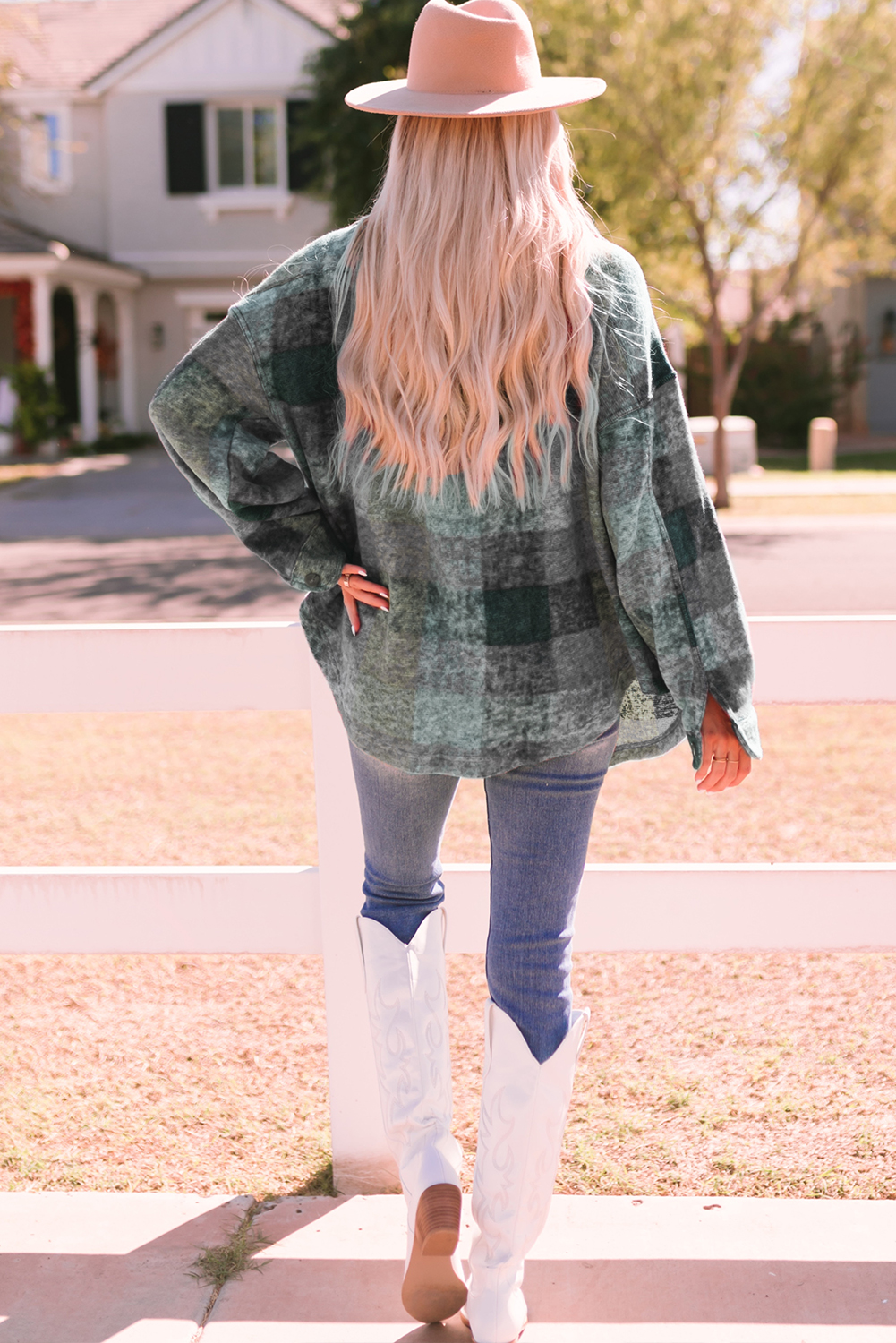 (Pre order/11.1)Brushed Plaid Pocketed Oversize Shacket