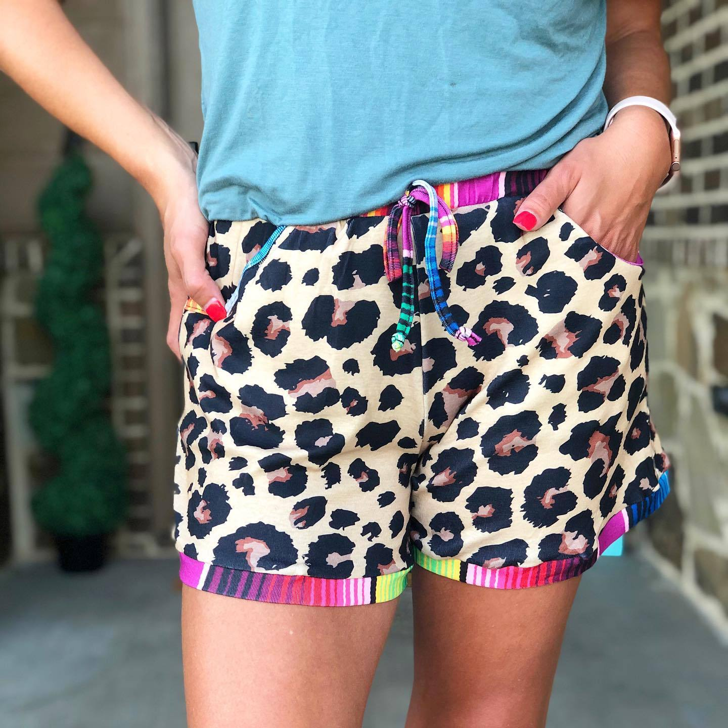 Drawstring Printed Shorts