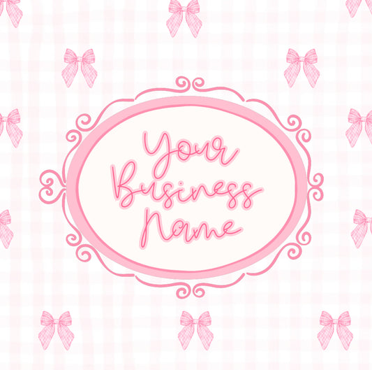 Pre made pink bow logo