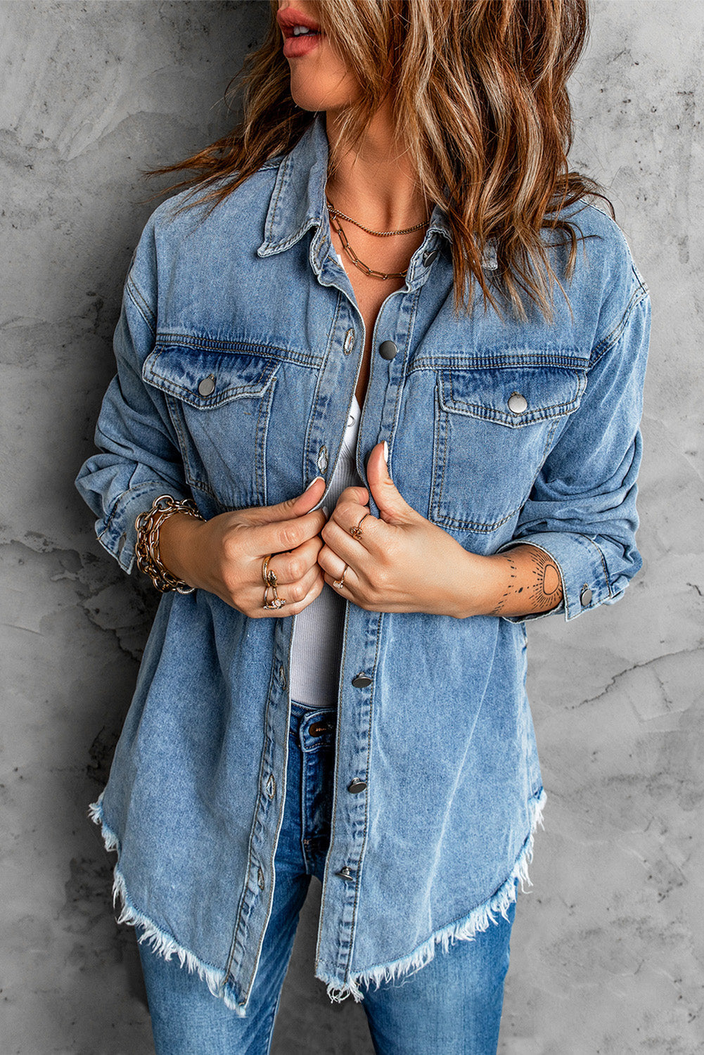 Raw Hem Denim Jacket